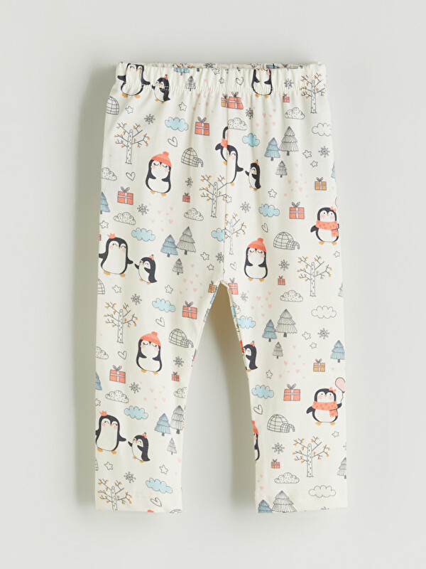LCW ECO Beli Lastikli Baskılı Kız Bebek Pijama Alt