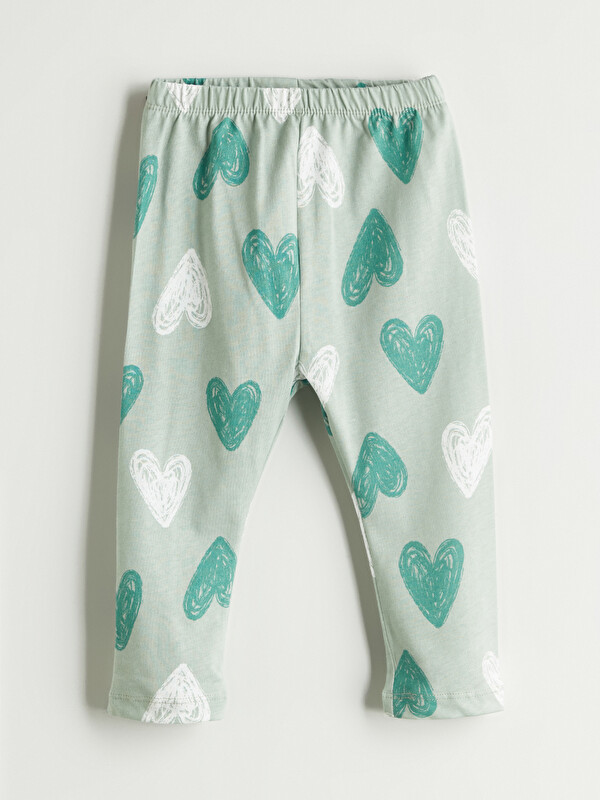 LCW ECO Beli Lastikli Baskılı Kız Bebek Pijama Alt