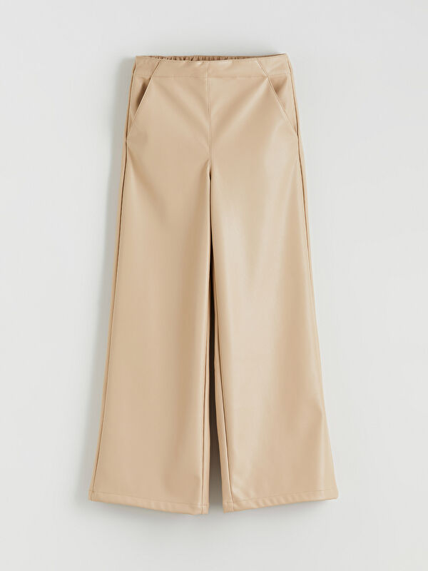 LCW Kids Faux Leather Girls' Trousers