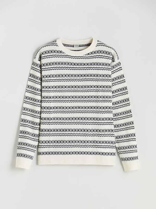 LCW Kids Crew Neck Patterned Boy's Knitwear Sweater