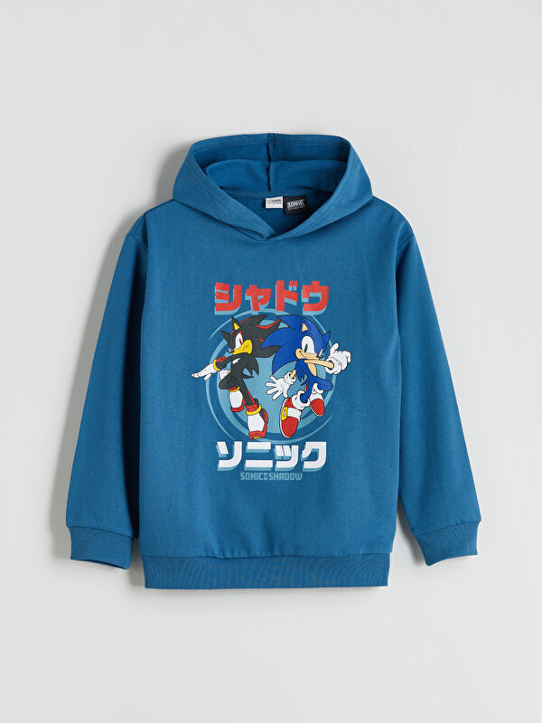 LCW Kids Kapüşonlu Sonic Baskılı Erkek Çocuk Sweatshirt