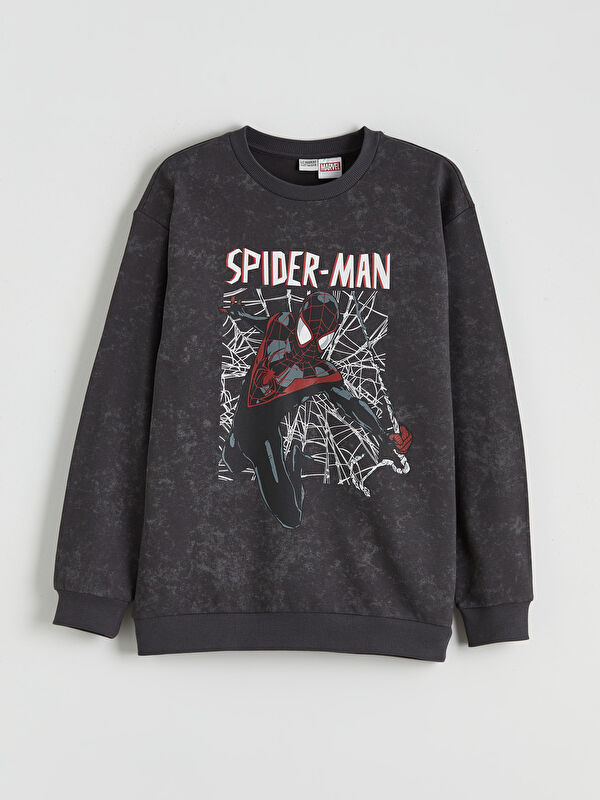 LCW Kids Spider-Man Baskılı Erkek Çocuk Sweatshirt