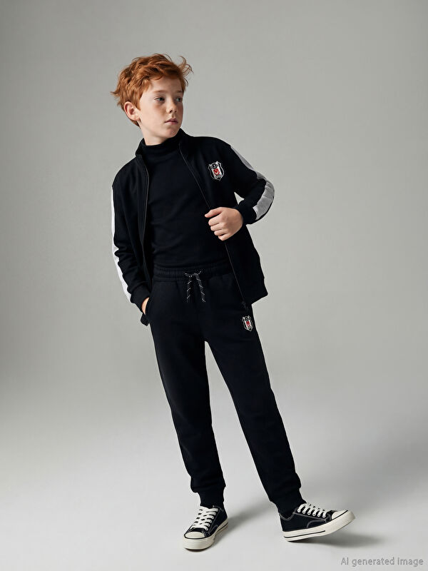 LCW Kids Beli Lastikli Beşiktaş Baskılı Erkek Çocuk Jogger Eşofman Altı
