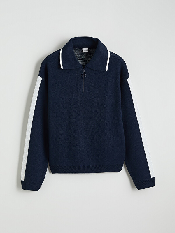LCW Kids Polo Yaka Kız Çocuk Triko Kazak