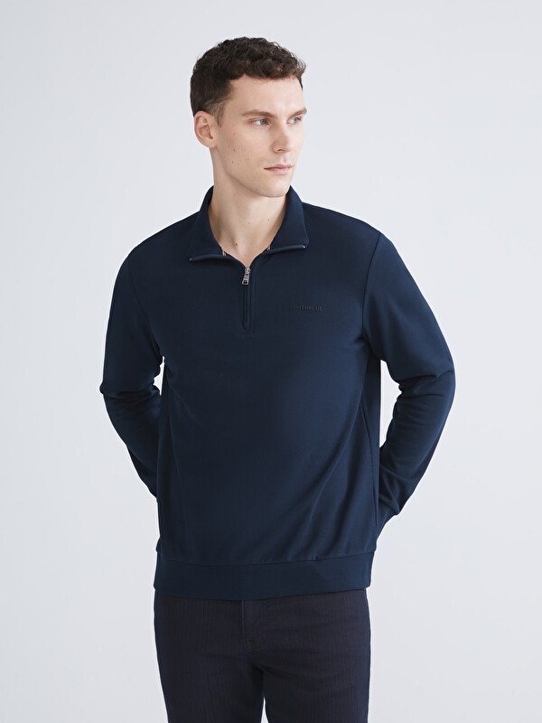 SOUTHBLUE Dik Yaka Baskılı Erkek Sweatshirt
