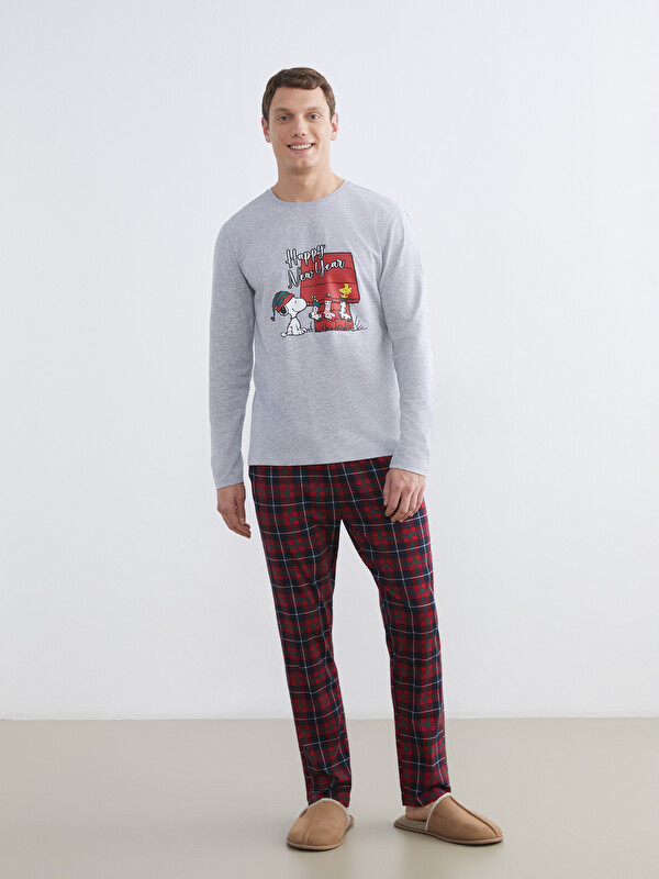 LC WAIKIKI Standart Kalıp Snoopy Baskılı Erkek Pijama Takımı