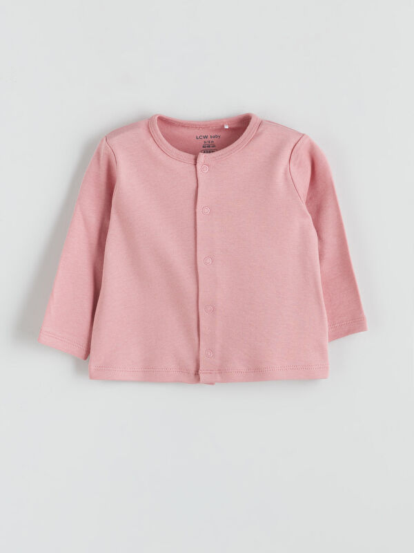 LCW baby Bisiklet Yaka Basic Kız Bebek Hırka