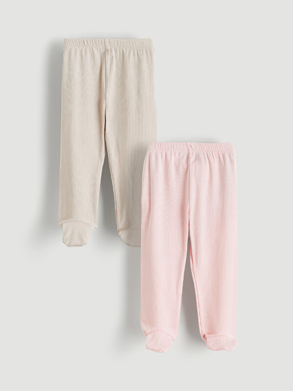 LCW baby Elastic Waist Baby Girl Trousers 2-Pack