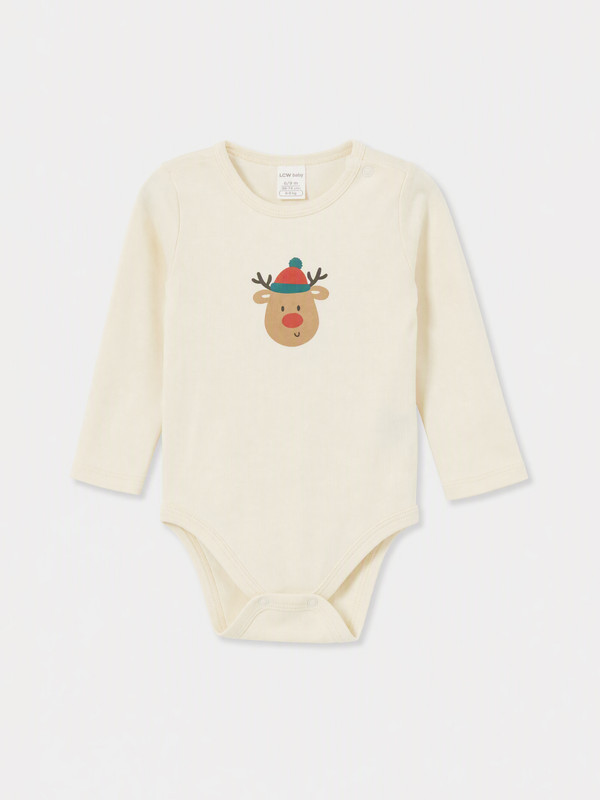 LCW baby Bisiklet Yaka Erkek Bebek Çıtçıtlı Body