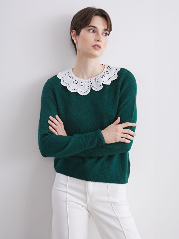 LCW Vision Peter Pan Collar Women's Knitwear Sweater