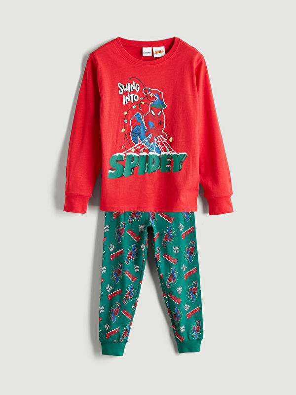 LCW Kids Пижамный комплект с круглым вырезом и принтом Человека-паука для мальчиков