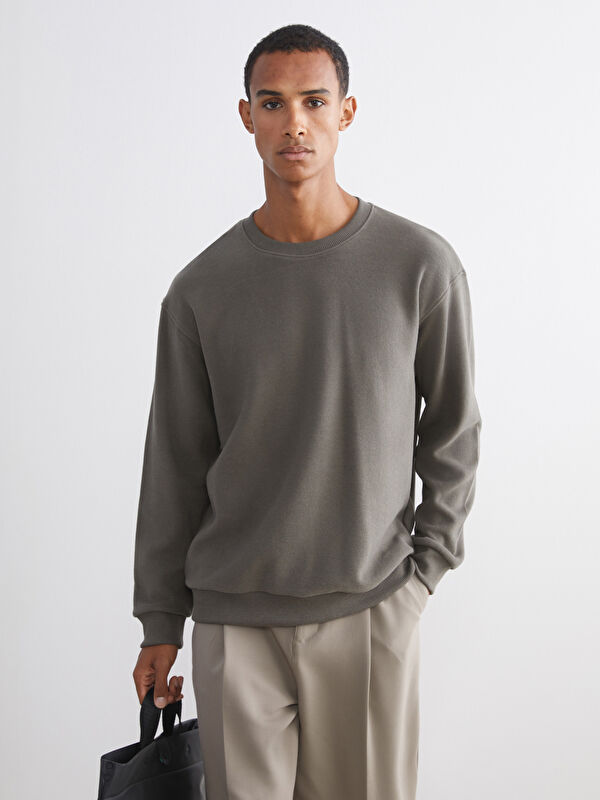 LCW Vision Bisiklet Yaka Erkek Sweatshirt