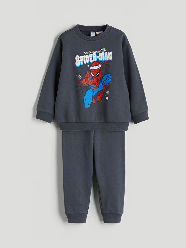 LCW Kids Sweatshirt Épais et Bas de Survêtement Spider-Man Licencié pour Garçons