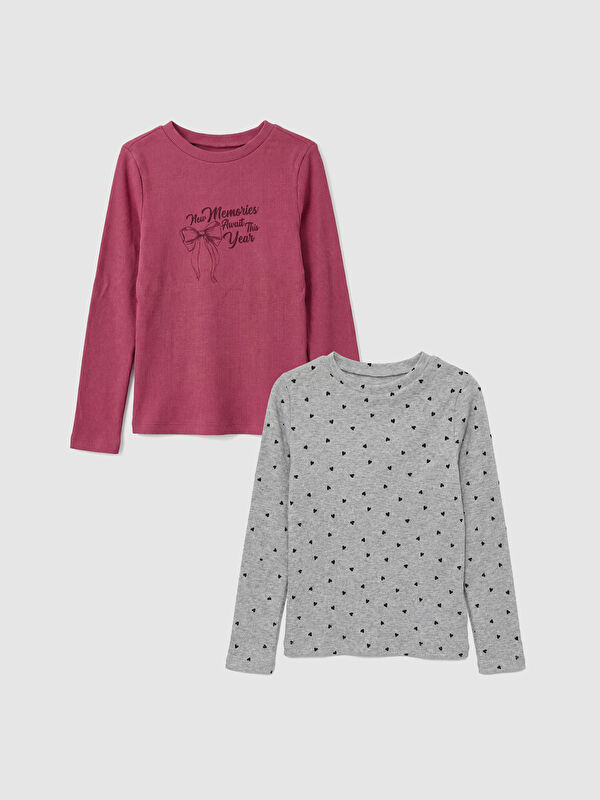 LCW Kids Crew Neck Girls' T-Shirt Set (2 Pieces)