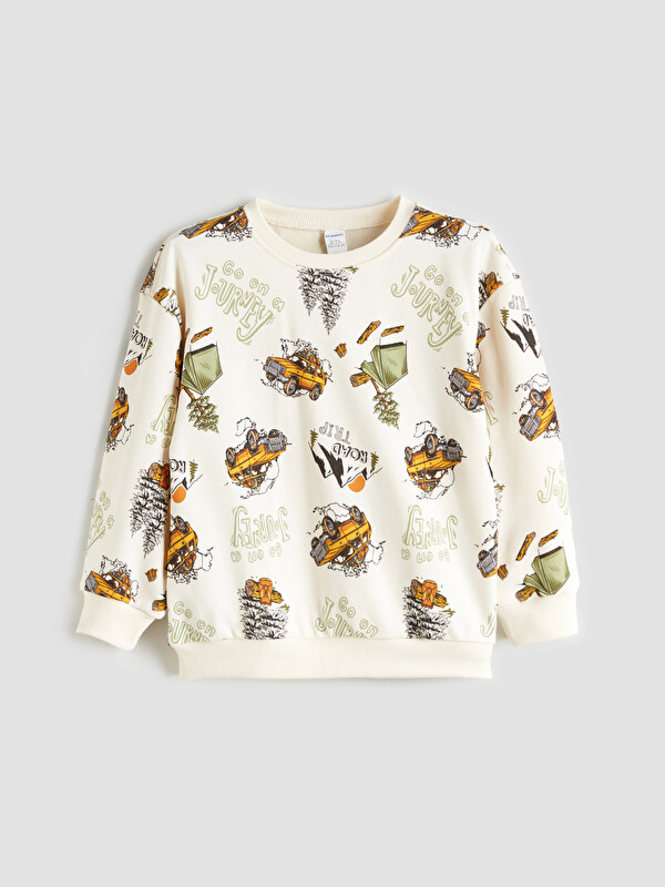 LCW Kids Bisiklet Yaka Erkek Çocuk Sweatshirt