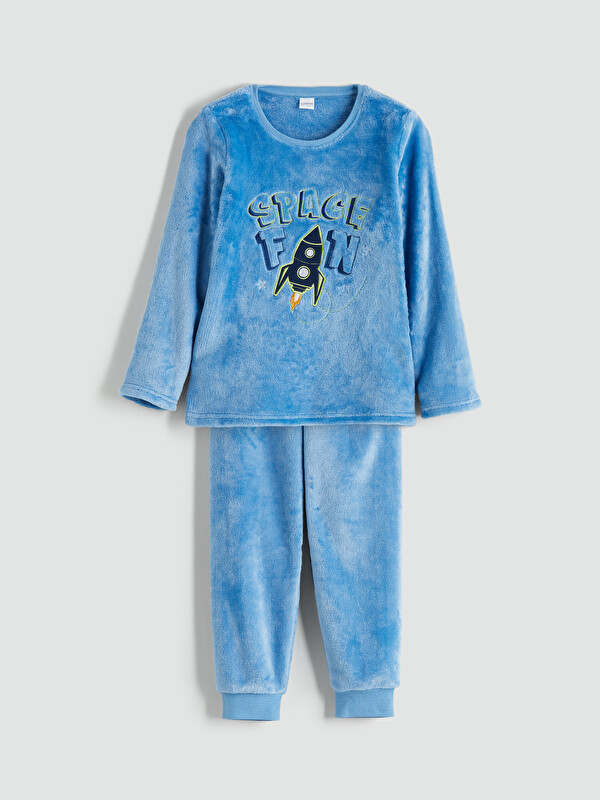 LCW Kids Pyjama-Set für Jungen aus Samt mit Rundhalsausschnitt