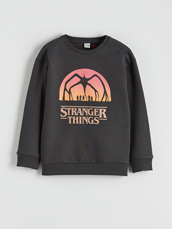 LCW Kids Stranger Things Printed Boys' Thick Sweatshirt