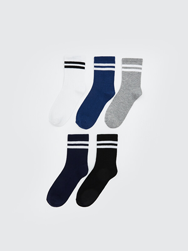 LCW Kids Striped Boys' Ankle Socks 5 Pack