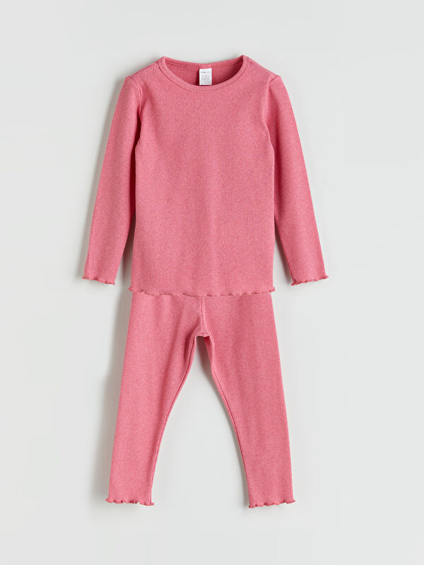 LCW ECO Bisiklet Yaka Kız Bebek Pijama Takımı