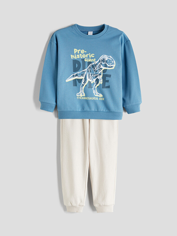 LCW Kids Baskılı Erkek Çocuk Sweatshirt ve Eşofman Alt 2'li