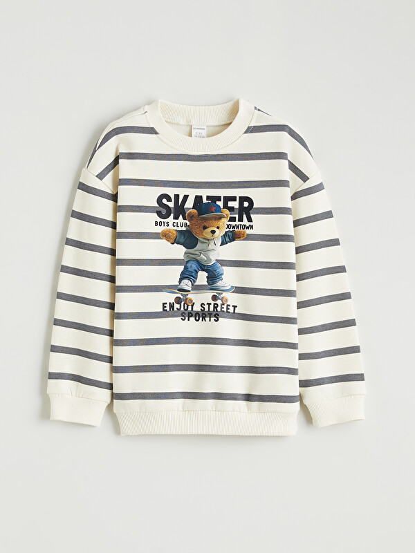 LCW Kids Teddy Baskılı Erkek Çocuk Kalın Sweatshirt