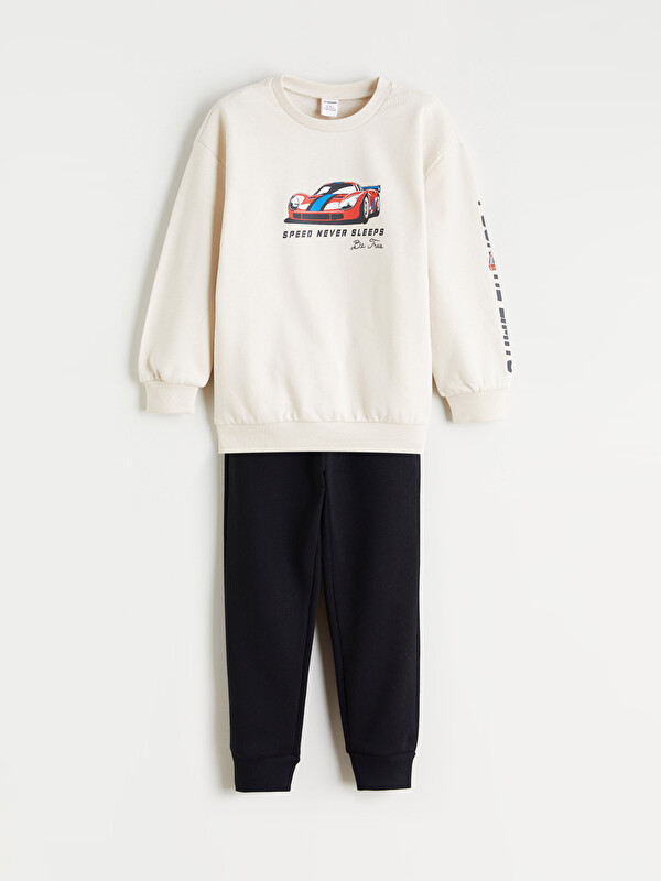 LCW Kids Bisiklet Yaka Erkek Çocuk Sweatshirt ve Eşofman Alt