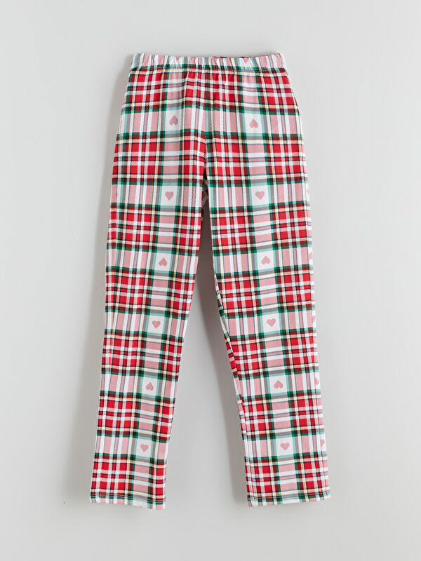LCW Kids Elasticated Waist Plaid Girls' Pyjama Bottoms