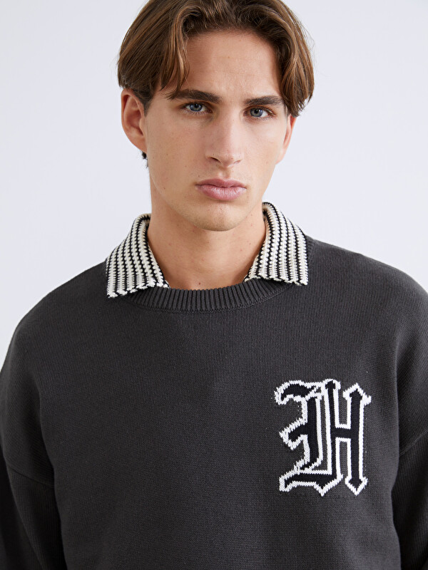 XSIDE Crew Neck Long Sleeve Men's Tricot Sweater
