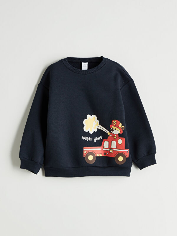 LCW ECO Bisiklet Yaka Erkek Çocuk Sweatshirt