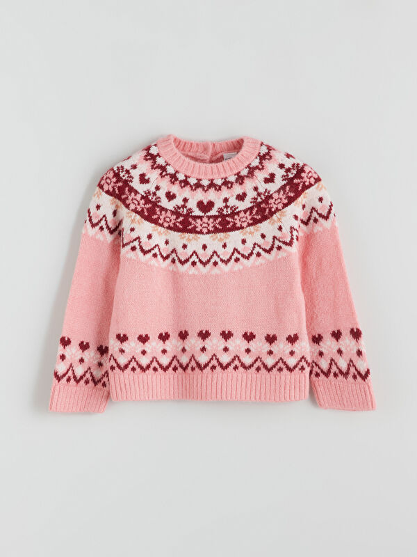 LCW Kids Pull-over en Tricot À Motifs pour Filles Col Rond