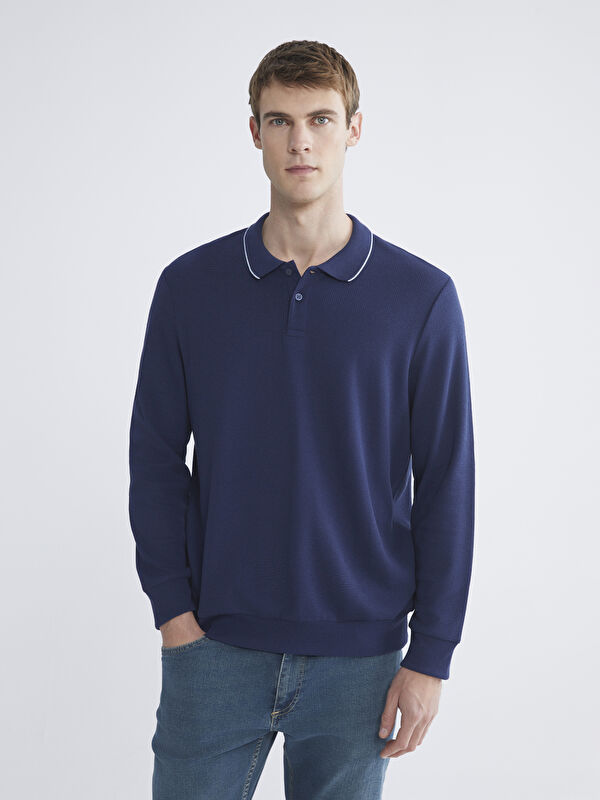 LCW ECO Polo Yaka Erkek Sweatshirt