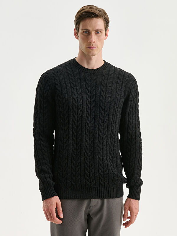 SOUTHBLUE Crew Neck Long Sleeve Men's Tricot Sweater