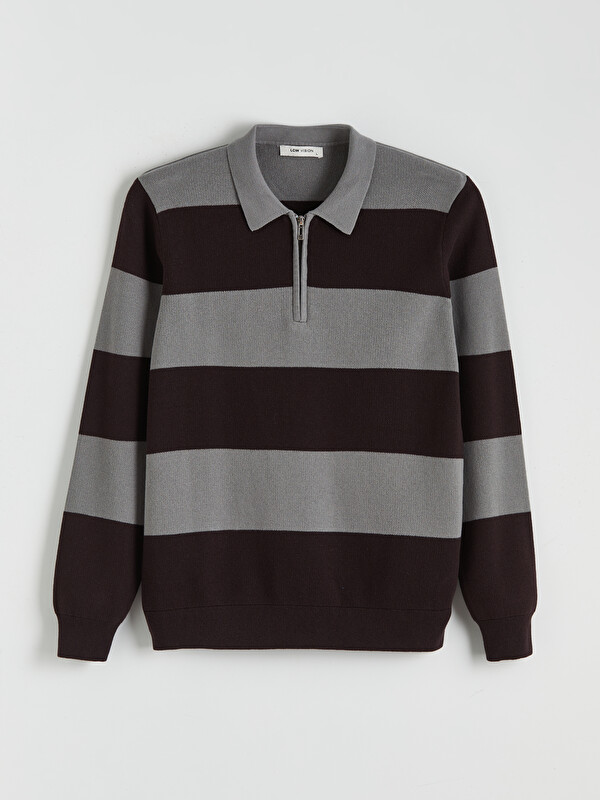 LCW Vision Polo Neck Striped Men's Knitwear Sweater - W5GB81Z8-ZQP