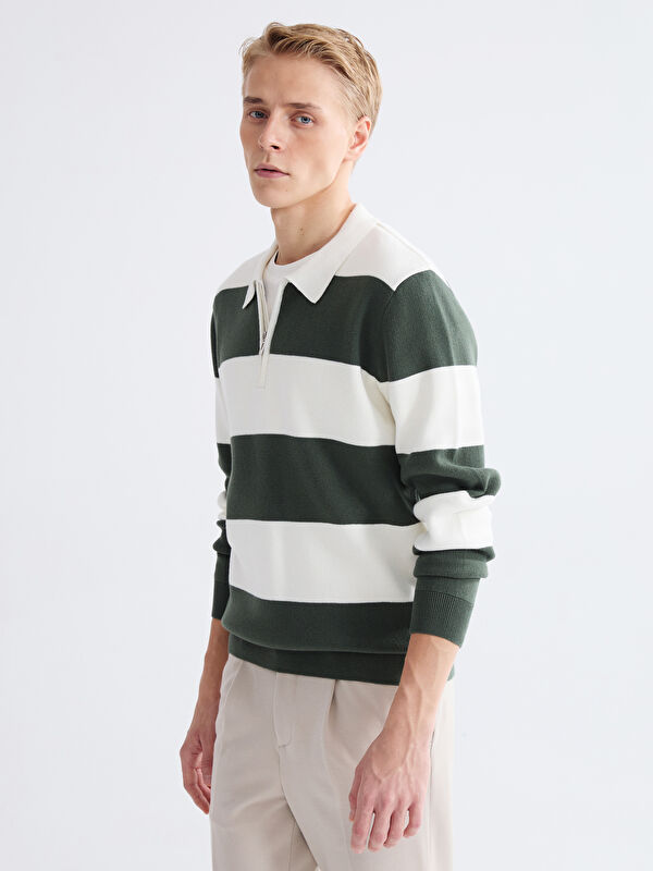 LCW Vision Polo Neck Striped Men's Knitwear Sweater