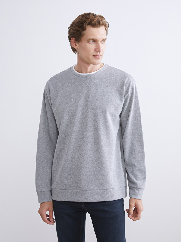 LCW ECO Bisiklet Yaka Erkek Sweatshirt