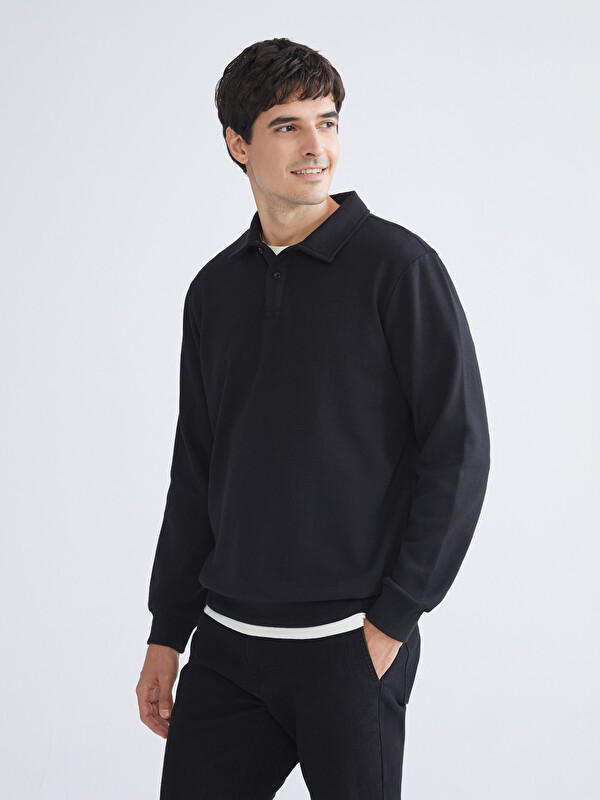 LCW ECO Polo Yaka Erkek Sweatshirt