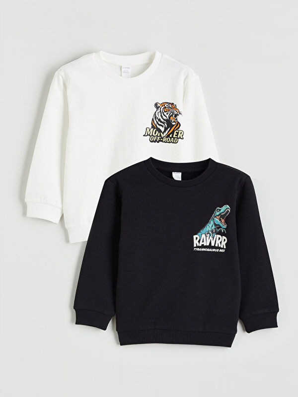 LCW Kids Bedrucktes Sweatshirt für Jungen, dick, 2er-Pack