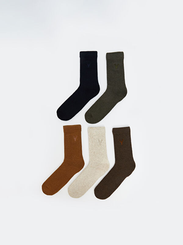 LCW ACCESSORIES Nakışlı Erkek Soket Çorap 5'li