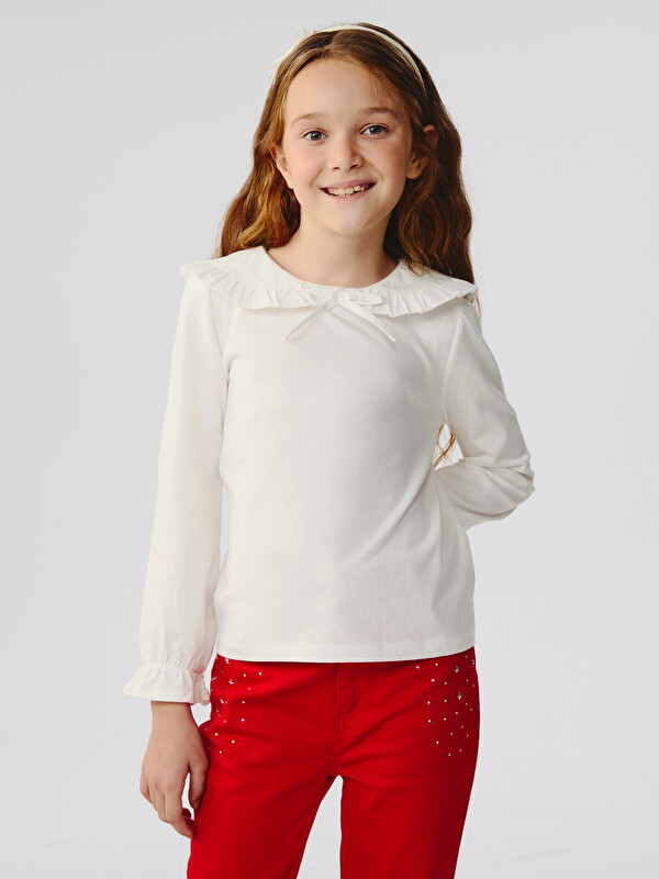 LCW Kids Bebe Yaka Kız Çocuk Tişört