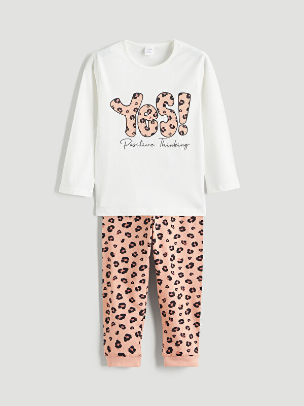 LCW Kids дөңгелек жағалы қыздарға арналған свитшот пен леггинс