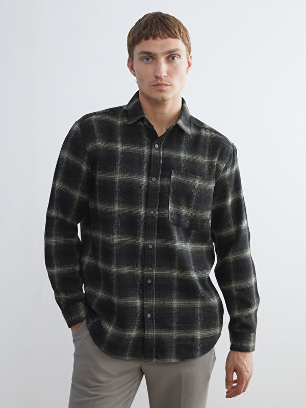 LCW Vision Regular Fit Long Sleeve Plaid Men's Flannel Shirt