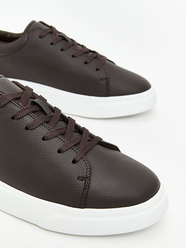 Bağcıklı Deri Görünümlü Erkek Spor Ayakkabı - Görsel 4