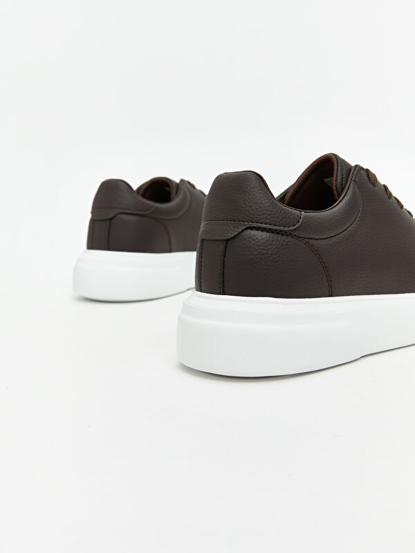 Bağcıklı Deri Görünümlü Erkek Spor Ayakkabı - Görsel 6