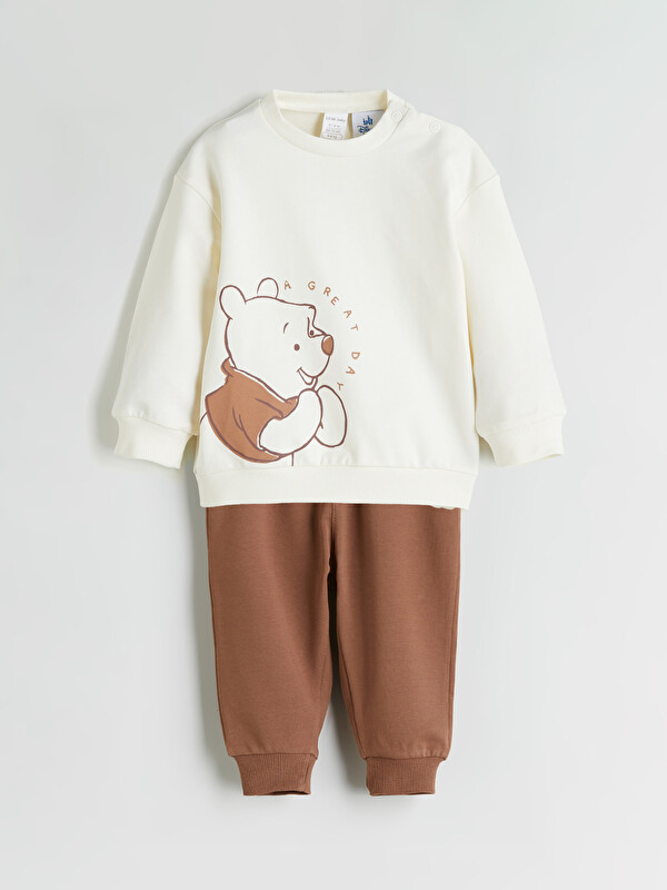 LCW baby Sweatshirt et Pantalon de Survêtement Imprimés Winnie l'Ourson pour Garçons Bébé - Lot de 2