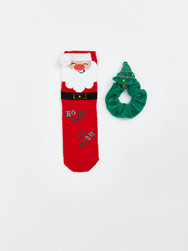 LCW Kids Қыздарға арналған жаңа жылдық тобық шұлықтары мен шаш қыстырғышы