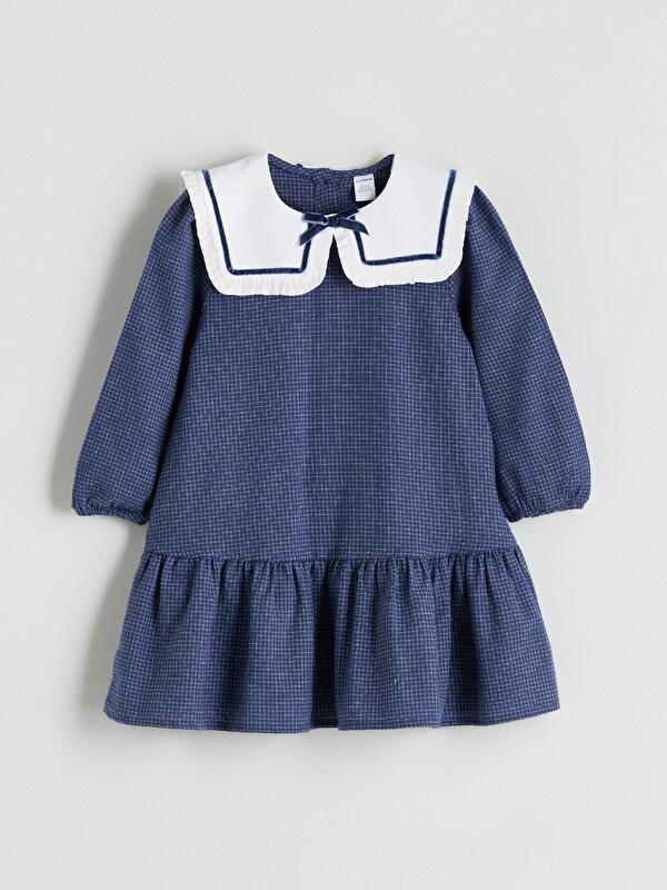 LCW Kids Bebe Yaka Ekose Kız Çocuk Elbise