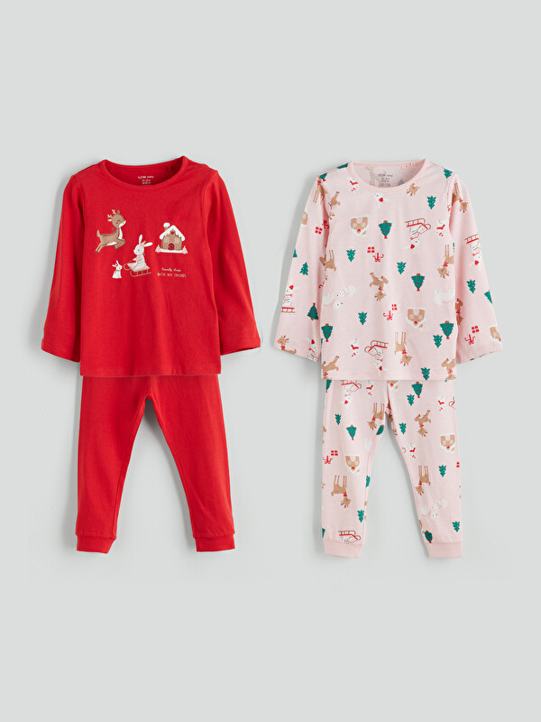 LCW baby New Year Themed Baby Girls' Pyjama Set 2 Pack