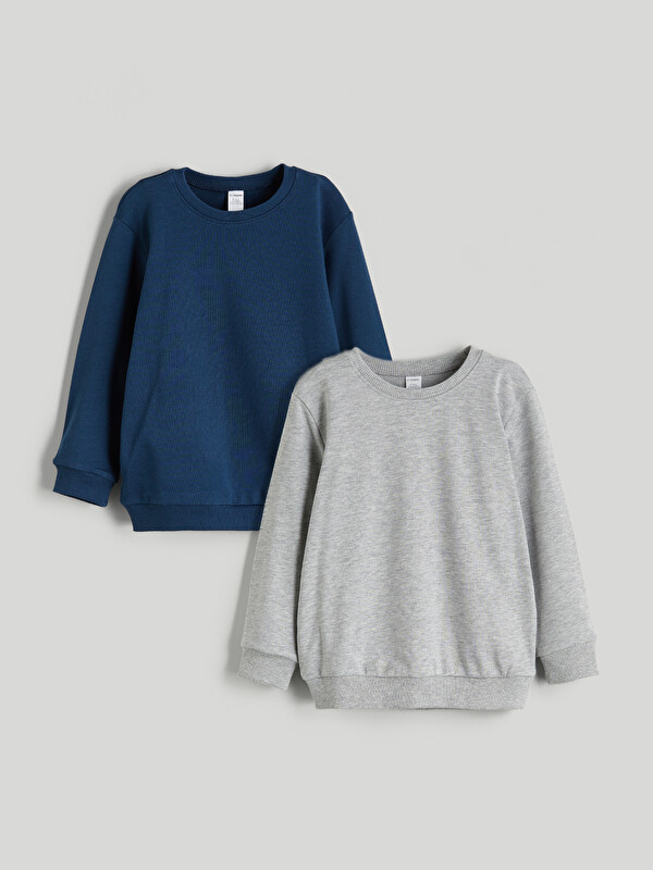 LCW Kids Bisiklet Yaka Erkek Çocuk Sweatshirt 2'li