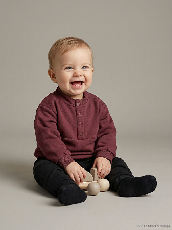 LCW baby Erkek Bebek Kalın Sweatshirt ve Eşofman Altı