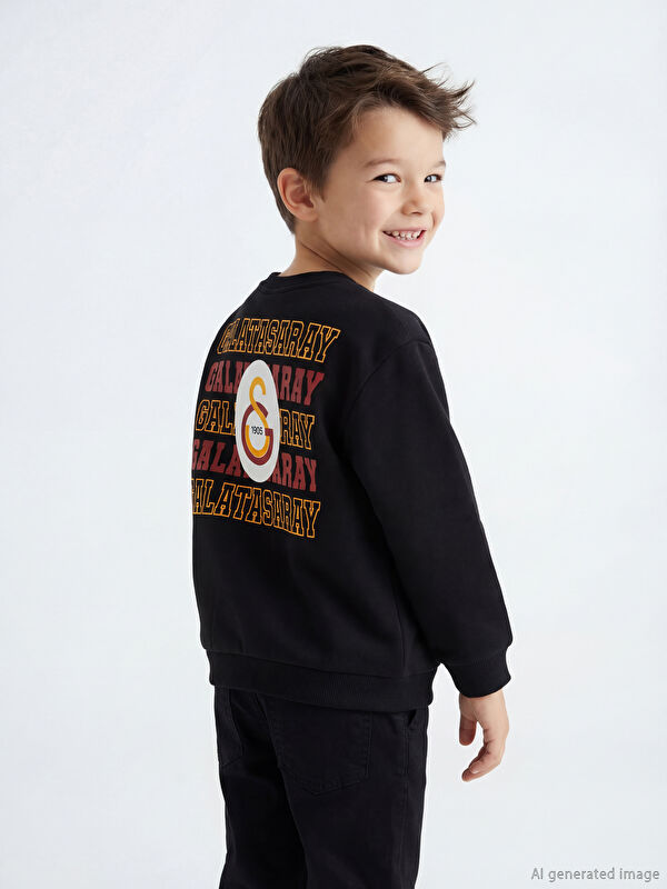 LCW Kids Galatasaray Baskılı Erkek Çocuk Kalın Sweatshirt
